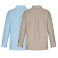 thumbnail image 3 of Feimerou Button Down Shirts for Women 2025, Spring Casual Cotton Linen Long Sleeve Solid Color Lightweight Loose Work Blouses Tops with Pockets 2pack, 3 of 6