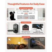 KFFKFF Keyless Entry Door Lock with Handle, Electronic Door Lever with Keypad, Programmable User Codes, Keyed Access, Auto Locking, Privacy Password Protection, Illuminated Keypad