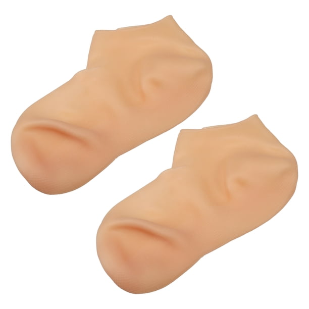 1 Par Hidratante Gel Calcetines Agrietados Pie Cuidado Protector, Tobilleras Silicona Calcetines, Beige, M Tamaño