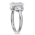 thumbnail image 3 of Eterna Jewel2 Ct Emerald Cut Lab Created Diamond Ring - 14K White Gold Plated 3 Stone Bezel Set Anniversary Ring for Women - Diamond Engagement Rings for Her - Classic Wedding Ring - Diamond Rings, 3 of 3