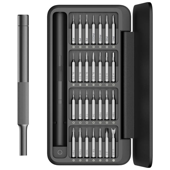 HOTO W3 28 in 1 Manual Precision Screwdriver Set, Small Screwdriver Repair Tool Kit for Phone Camera Laptop Watch Eyeglasses, Black
