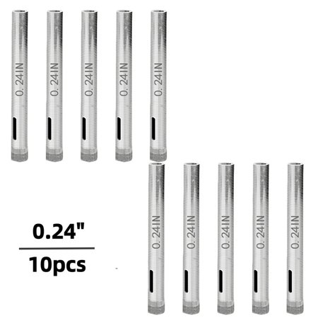 0.24 Inch Diamond Drill Bit Set 10 Pc Tile & Porcelain Drill for Pots Bottles & Stone Smooth Cutting