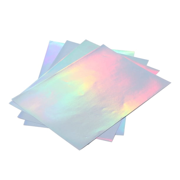 Papel Adhesivo Holográfico Imprimible, Papel Adhesivo Holográfico Absorción Rápida De Tinta Secado Rápido 22 Hojas Película Aluminizada Láser A4 Para Fotocopiadoras