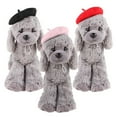 thumbnail image 2 of Pebbuoy Pet Hat Adjustable Cute Cat Beret Comfortable Soft Dog Costume Headwear Photo Props Pet Fashion Accessories, 2 of 7