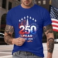 thumbnail image 2 of TOWED22 Men's 250th America Anniversary Casual Printed T-Shirt American Flag Shirt Men 250 Years of Freedom Shirt(Blue,M), 2 of 8