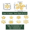 thumbnail image 6 of 1Box 200pcs Flower Bead Cap 10 Styles Bead End Caps Filigree Spacer Beads Caps Metal End Charm Tibetan Caps for DIY Earrings Bracekets Necklace Jewelry Craft Making Golden, 6 of 6