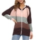 thumbnail image 2 of Liquidación ICHUANYI, suéter de manga larga con cuello en V y bloqueo de Color informal de invierno para mujer, suéter de punto con capucha, blusa superior, suéter, abrigo ICHUANYI WER202308175042, 2 of 7