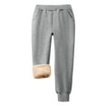 thumbnail image 3 of LIaqionyy Kids Cotton Sweatpants Joggers Fleece Sherpa Lined Pant Elastic Waist Winter Warm Pants with Pocket, 3 of 8