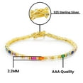 thumbnail image 2 of AFFY 14K Yellow Gold over Silver Colourful Rainbow Baguette Multi Color Gemstone Tennis Bracelet for Women-7.25IN, 2 of 5