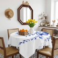thumbnail image 3 of Navy Blue Eucalyptus Leaves Table Cloth Waterproof Tablecloths, Spring Rustic Botanical Tablecloth Dining Table Cover for Kitchen Party Tabletop Outdoor, Square Tablecloth 54x54 Inch, 3 of 9