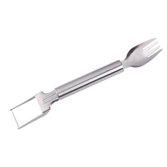 2 Pcs Stainless Steel Watermelon Fork & Cutter Tool - 2-in-1 Splitter with Auto Blade, Rust-Proof 304 Steel, for Home & Camping, Easy Cube Cutting & Serving