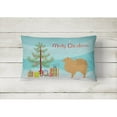 thumbnail image 2 of Carolines Treasures BB2960PW1216 Pomeranian Merry Christmas Tree Canvas Fabric Decorative Pillow, 12H x16W, multicolor, 2 of 3