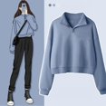 thumbnail image 3 of Vedolay Women T Shirts Casual Hoodies for Women Oversized Long Sleeve Shirts Pullover Crewneck Sweatshirts Casual Tops,Blue S, 3 of 4
