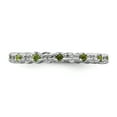 thumbnail image 4 of Sterling Silver Peridot & Diamond Ring, 4 of 5
