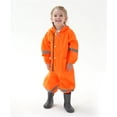 thumbnail image 4 of Zanarzt Rain Coats for Girls Toddler Raincoat Kids Boys Girls One Piece Hoodie Windproof Coverall Baby Rain Jackets Orange,L, 4 of 8