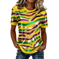 thumbnail image 2 of Womens Summer Tops Casual Print T Shirt Stripe Shirt, 2 of 4