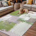 thumbnail image 2 of Fsddascl Sage Green Outdoor Rug for Patio/Deck, Non-Slip Large Area Rug 4 x 6 Ft, Modern Geometric Grey Oil Painting Abstract Indoor Outdoor Rugs Washable Area Rugs, Reversible Camping Rug Carpet, 2 of 5