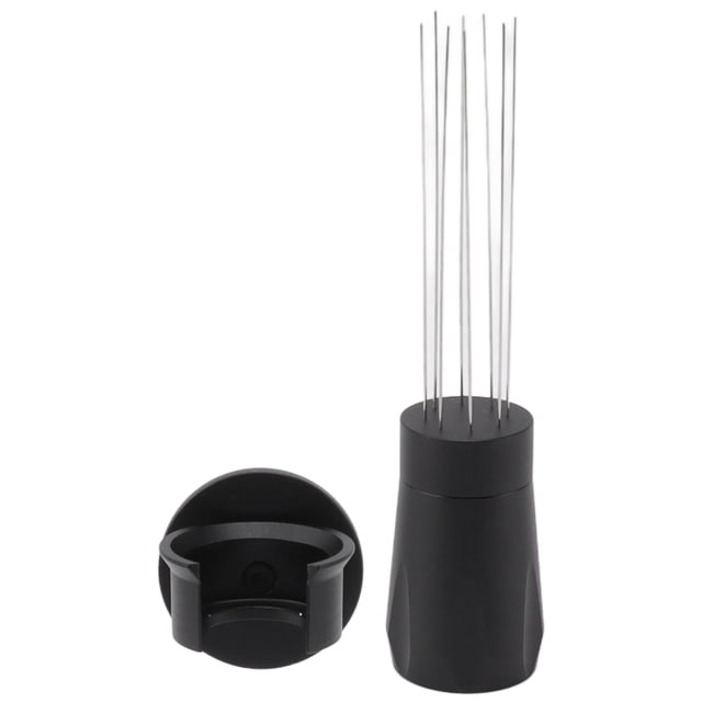 Herramienta de distribución de café, antiadherente, de aleación de aluminio negro, de acero inoxidable, para mezclar café.