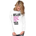 thumbnail image 5 of What Look In Guys Boston Terrier Dog Women's Long Sleeve T Shirt Brisco Brands L, 5 of 6