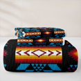 thumbnail image 5 of jejeloiu Bold Tribal Bed Spread Queen,Geometric Print Queen Coverlet Set For Boys,Black Multicolor,3 Pieces, 5 of 7