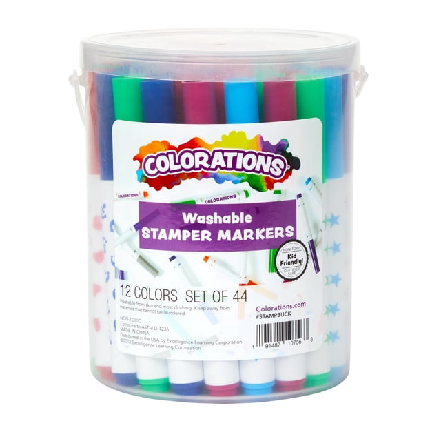 Colorations STAMPBUCK Colorations Seau Tampon Marqueur Lavable (Lot de 44)