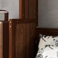 thumbnail image 4 of Queen Size Wooden Murphy Bed with Storage Shelf and Gas Struts, Space-Saving Hidden Wall Bed, Cabinet Beds for Guest Room Home Office, Walnut, 4 of 10