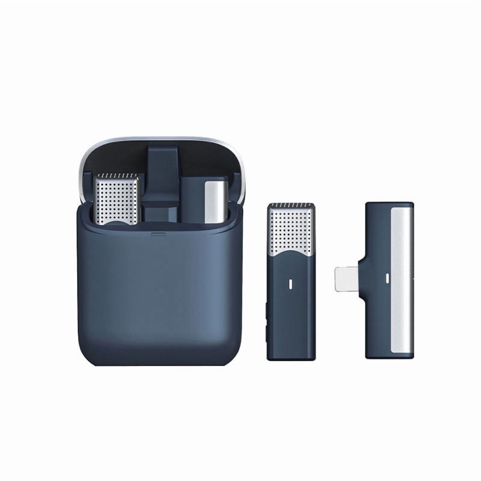 Wireless Lavalier Microphone with Charging Case, Noise Cancellation, Real-Time Monitoring & Reverb, Clip-on Mic for Short Video Interview Live Stream, Plug & Play for iPhone Android Camera Vlog
