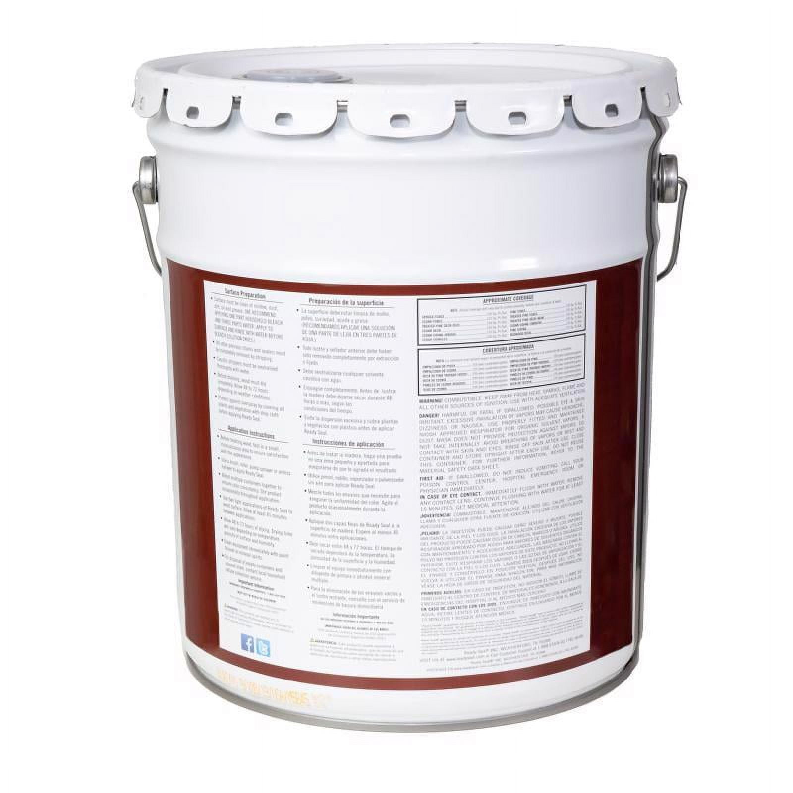 Ready Seal 545 Exterior Wood Stain, Flat, Burnt Hickory, Liquid, 5 gal