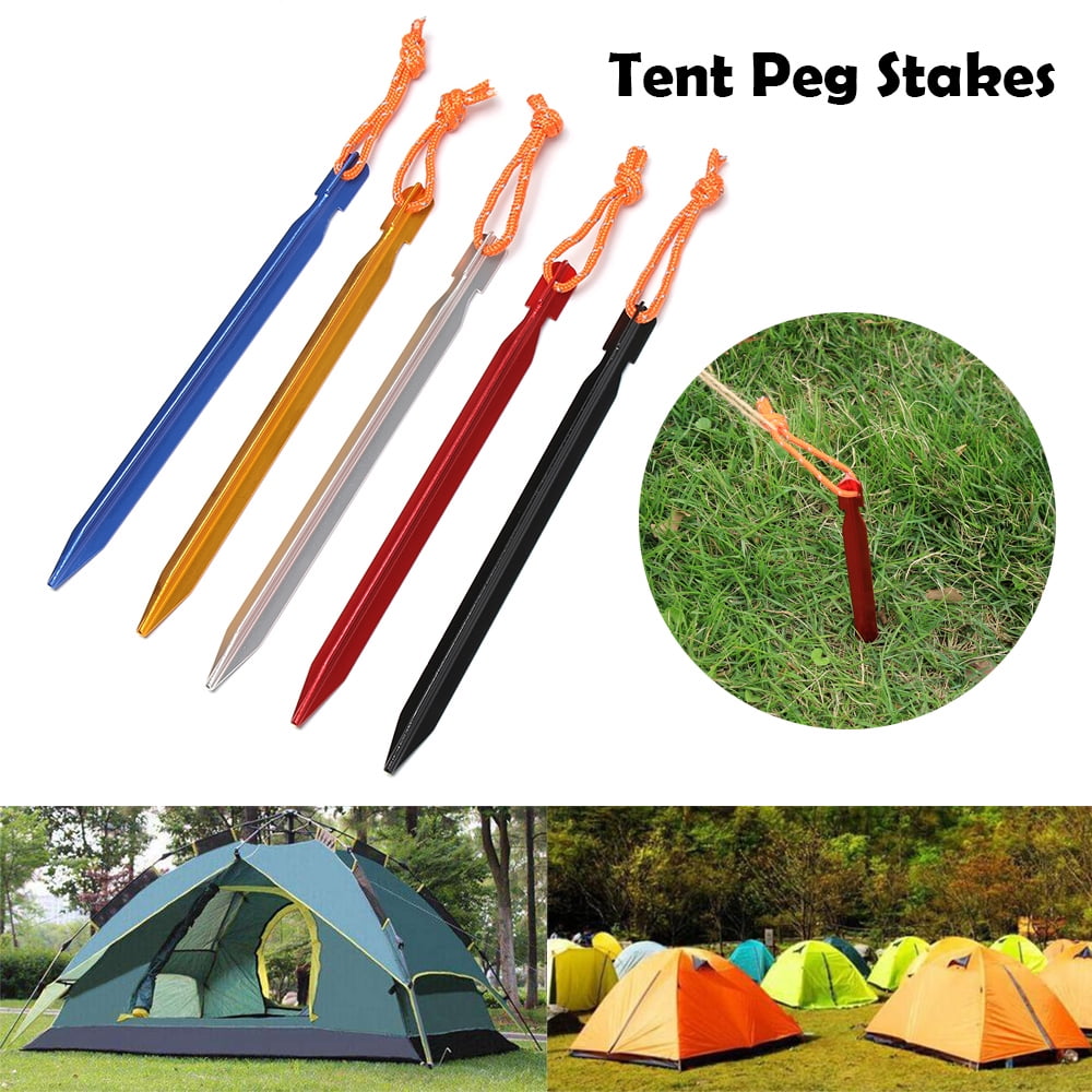 Tent Peg Floor Nail Aluminium Alloy Stake Rope Camping Equipment Outdoor Tool YR 
