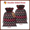 thumbnail image 2 of Kdxio red Minimalist Snowflake Christmas Drawstring Bags Xmas Buffalo Plaid Candy Bags Linen Treat Bags Christmas Gift Bags for Presents-Black, 2 of 8