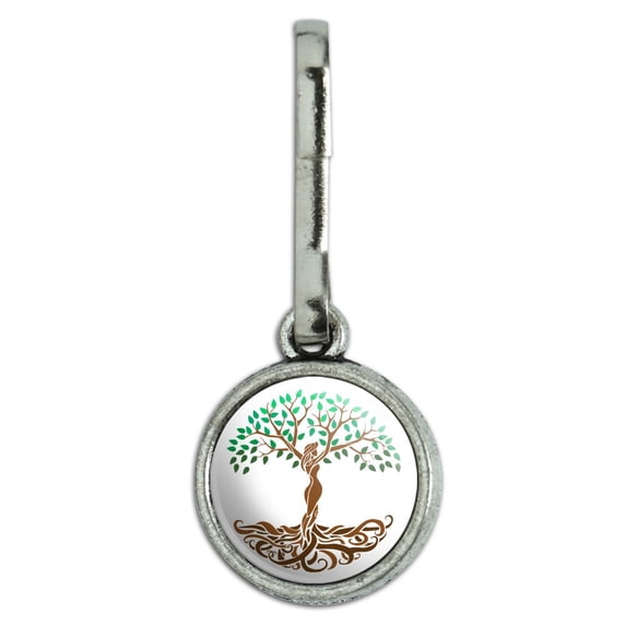 Tree of Life Mother Nature Antiqued Charm Clothes Purse Suitcase Backpack Zipper Pull Aid