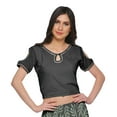 thumbnail image 3 of Moomaya Printed Two Piece Flared Skirt And Crop Top Rayon Ethnic Set For Girls, 3 of 6