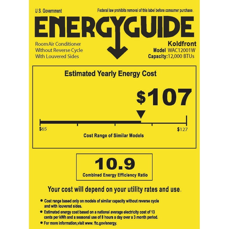 Koldfront Wac12001w 12000 BTU 208/230V Window Air Conditioner - White -  Walmart.com