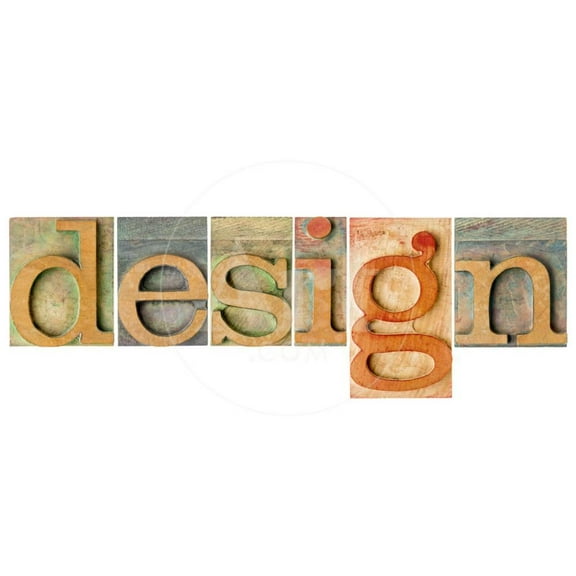 Design Word a Collage of Isolated Letterpress Wood Type Printing Blocks, Unframed Art Print Wall Art by PixelsAway Sold by Art.Com