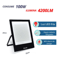 thumbnail image 2 of Reflector Led  Bloosom Slim 100w Ilumina 1000w Uso Exterior Ip66 Negro, 2 of 5