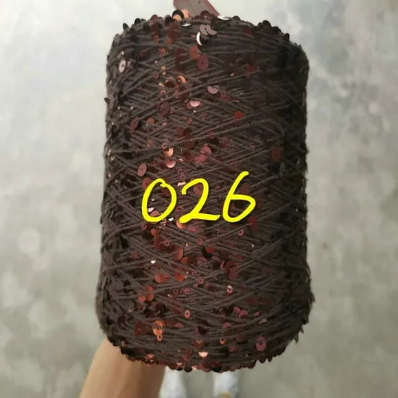 New 1 ball *250g 100% cotton yarn + 6mm and 3mm sequins Crochet yarn for hand knitting paillette sparkling colorful Threads ZL52