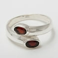thumbnail image 4 of LBG British Made 925 Sterling Silver Natural Garnet Womens Band Ring - 33 size options - Size 7, 4 of 6