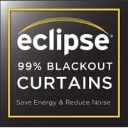 Eclipse Samara Solid Blackout Curtains, Single Curtain Panel, 63 Inch Long Blackout Curtains, 37 W x 63 L, Light Grey