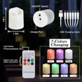 Rechargeable Color Changing Tea Lights Candles with Remote Battery