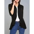 thumbnail image 6 of Women'S Three-Quarter Sleeve Casual Cardigan, Fashionable Front Open Cardigan Black S, 6 of 8