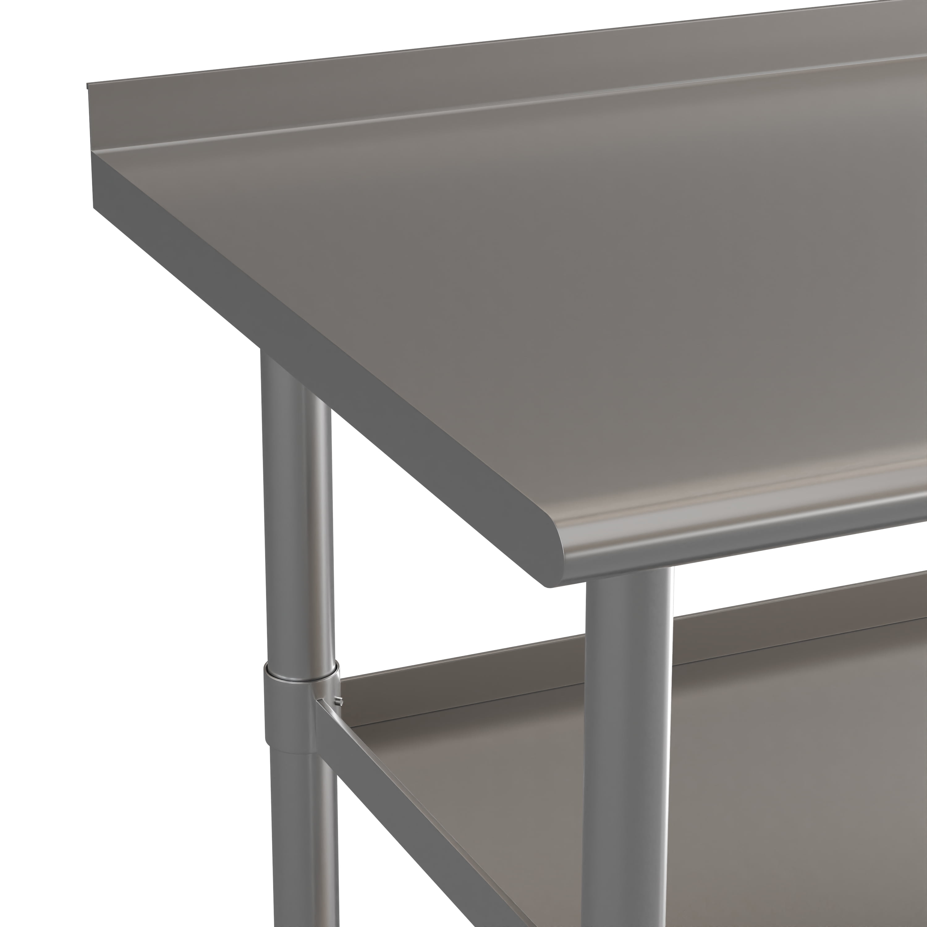 Emma + Oliver NSF Certified Stainless Steel 18 Gauge Work Table with 1.5" Backsplash and Undershelves - 60"W x 24"D x 36"H