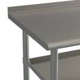 thumbnail image 6 of Emma + Oliver NSF Certified Stainless Steel 18 Gauge Work Table with 1.5" Backsplash and Undershelves - 60"W x 24"D x 36"H, 6 of 9