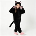 thumbnail image 5 of Faraee Kids Halloween Funny Pajamas 2-10 Years Flannel Fleece Black Leopard Hood Cat Costume Girls Boys Animal Cosplay Party One Piece Romper 2T 3T 4T 5T 6T, 5 of 7