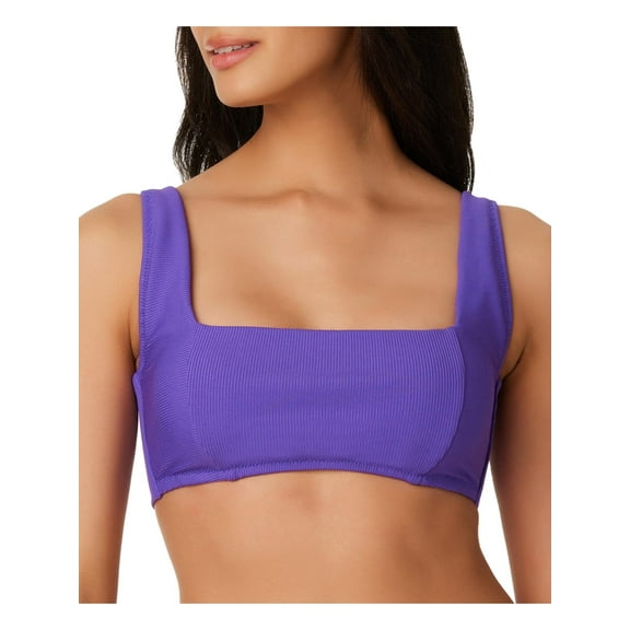 Bar III Womens Ribbed Tie Back Bikini Swim top