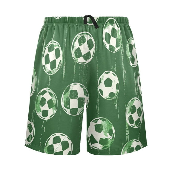 joogoo Mens Swim Trunks Football Soccer Ball Beach Shorts Drawstring Elastic Waist Swimwear Bathing Suits L