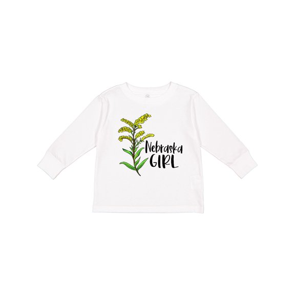 Inktastic Nebraska Girl Goldenrod Flower Girls Long Sleeve Toddler T-Shirt