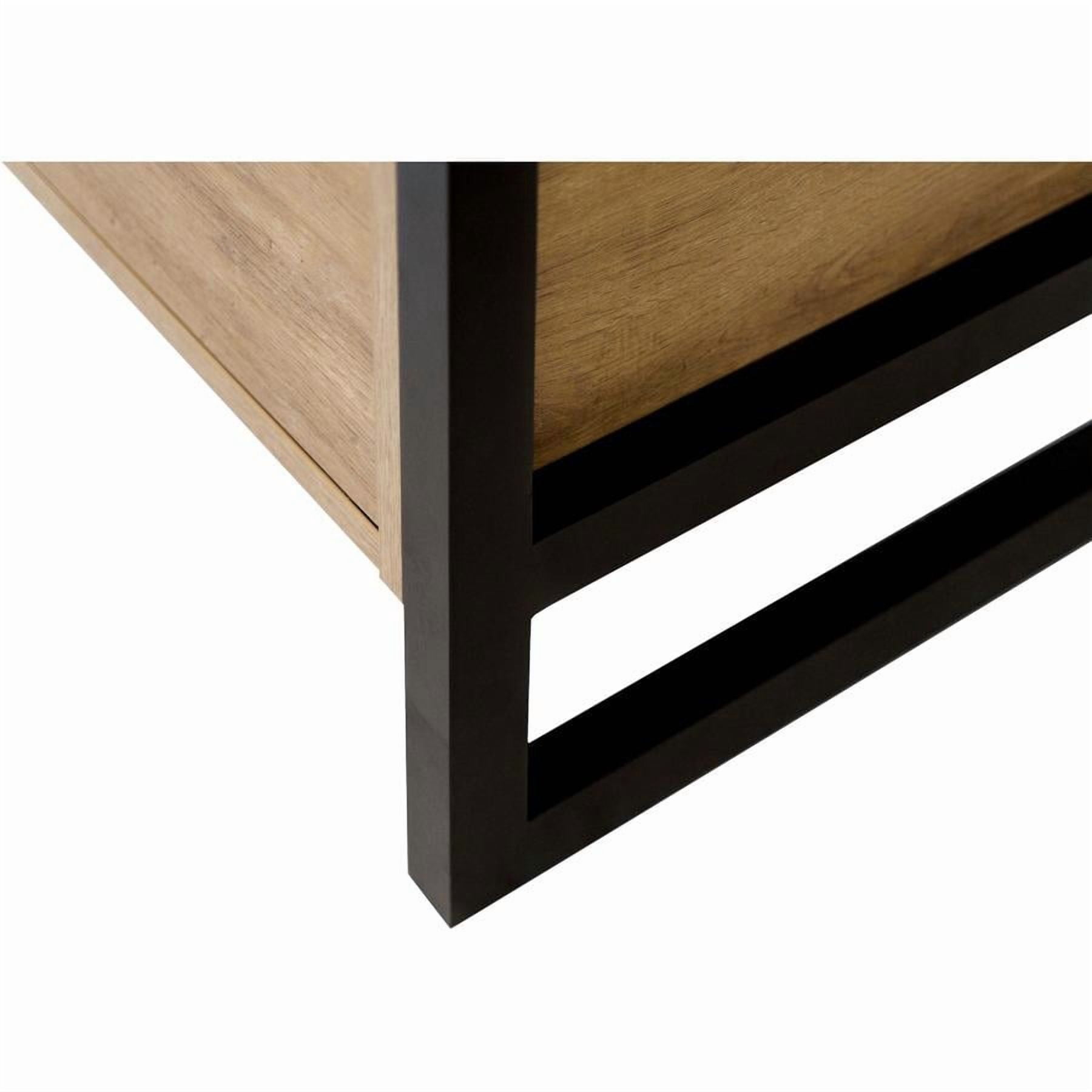 Modern Wood Laminate Double Pedestal Executive Desk  Light Brown