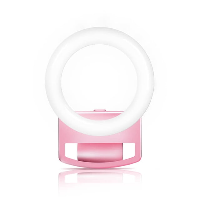 Portable Selfie Ring Light with Rechargeable Battery and Dimmer Clip-on Mini LED Beauty Ring Light with White/Warm/Neutral Lights for Phone Laptop Computer Tablet