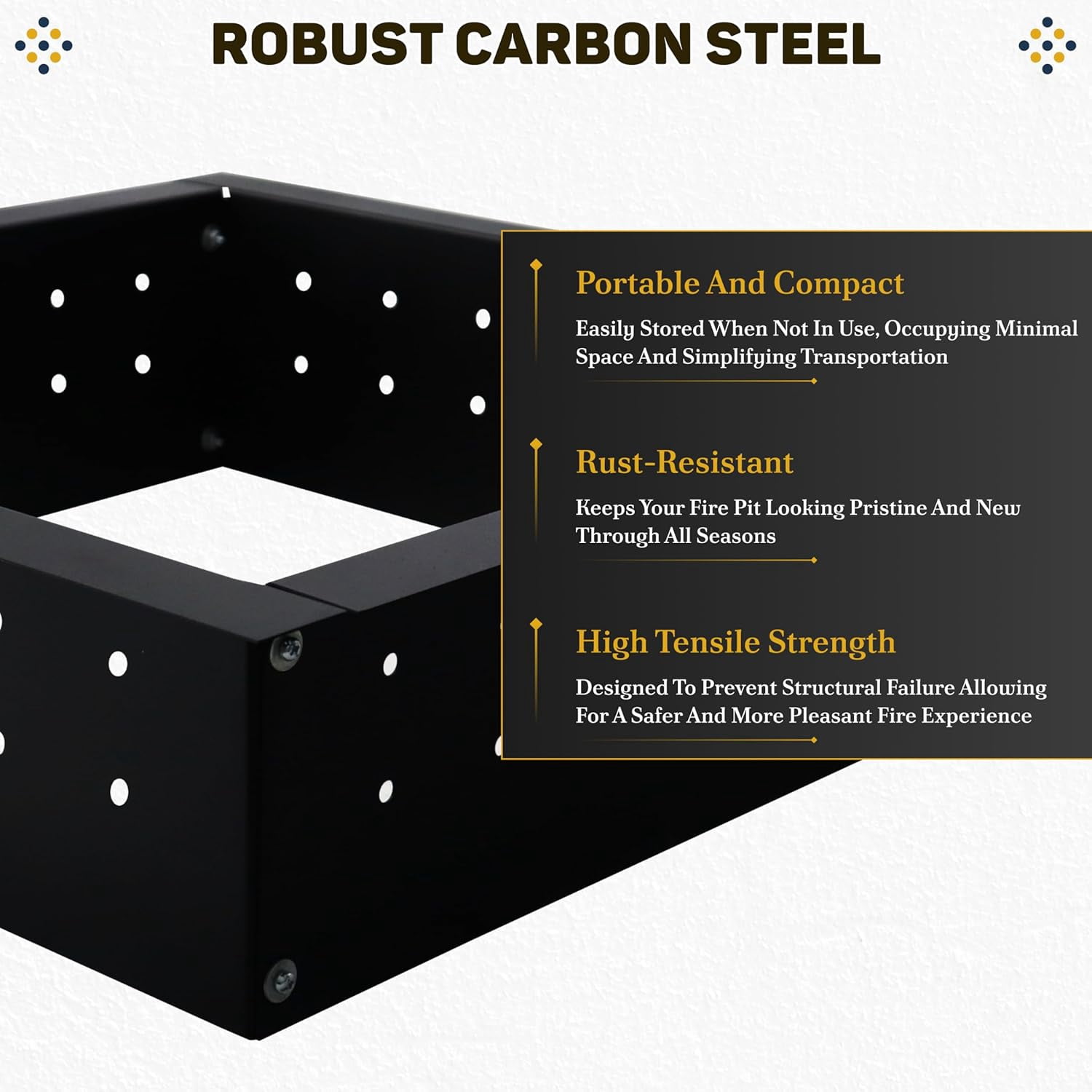 FEBTECH Smokeless Fire Pit Insert - 29 inch OD & 25 inch ID - with Air Vents For Outdoor Garden & Camping Bonfires