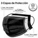 thumbnail image 5 of Cubrebocas Tapabocas Tricapa 100 Pzs Negro LINIUM HEALTH negro adulto, 5 of 6